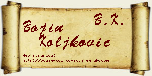 Bojin Koljković vizit kartica